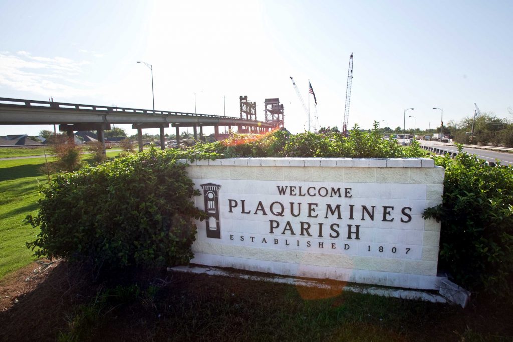 The Plaquemines Parish sign in greater New Orleans, LA