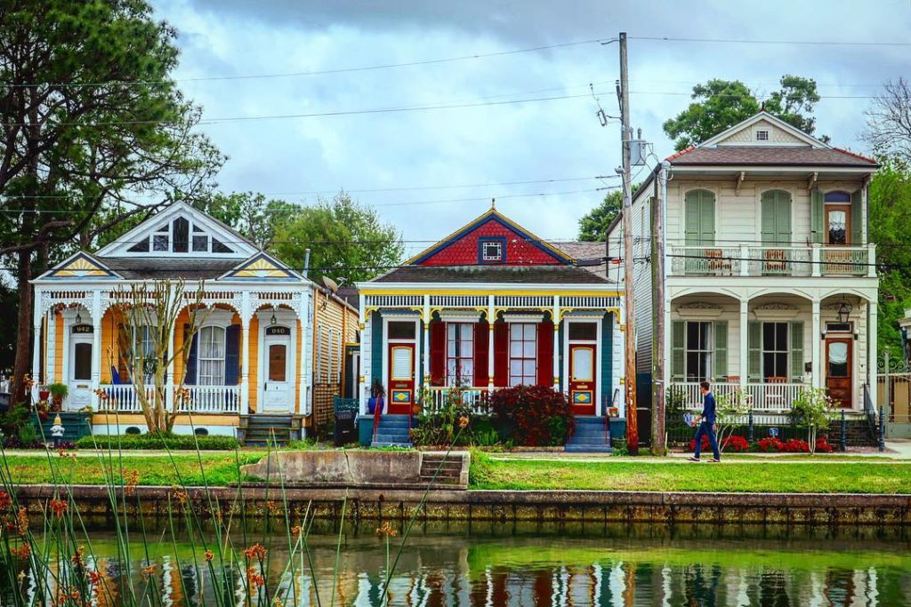 Three houses on Bayou St John New Orleans